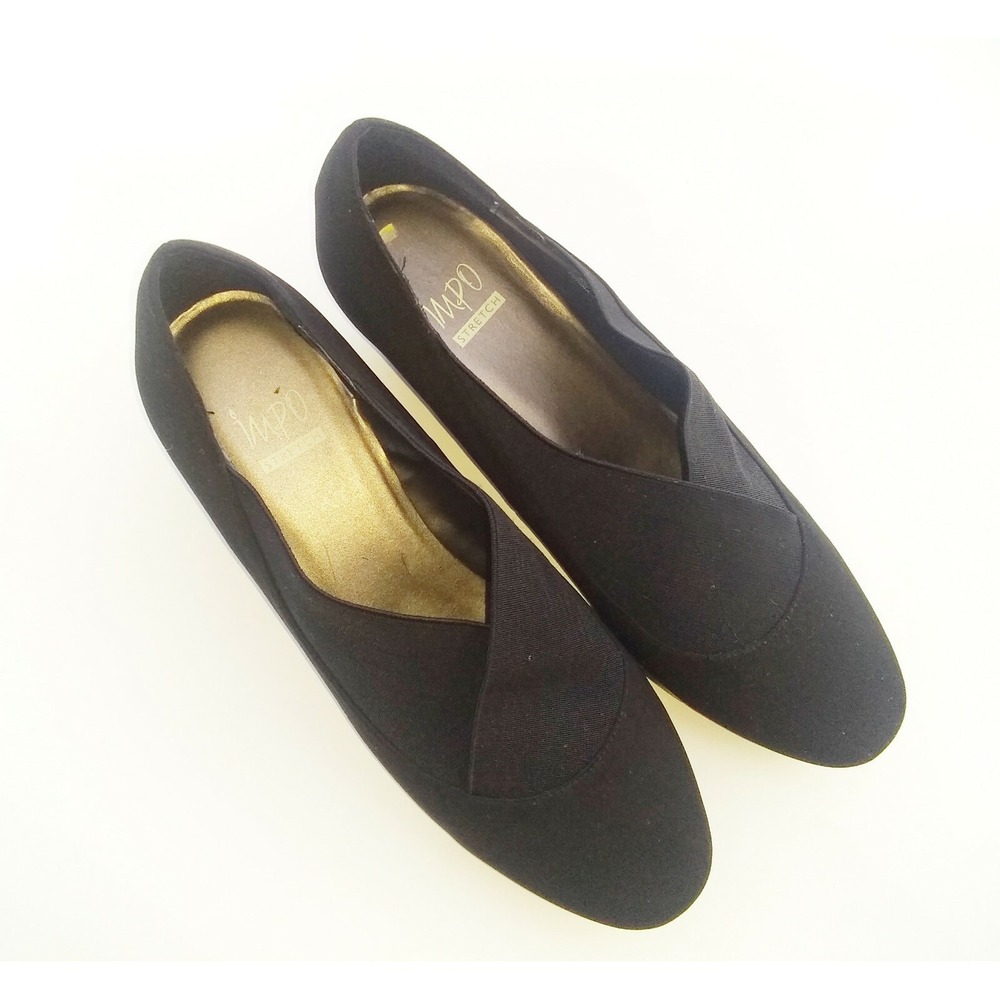 Impo Women's Resty Black Suede Criss-cross Slip on wedge‎ Heels 9 M
